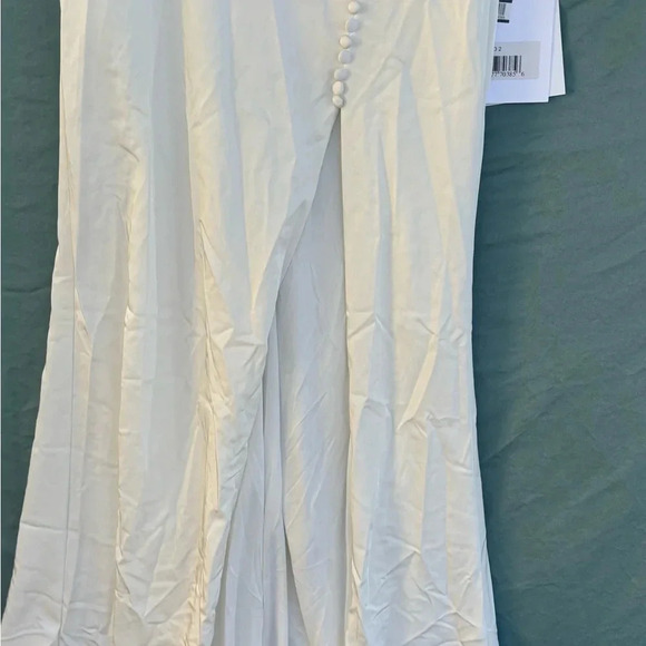 NWT MAC DUGGAL Embellished drop shoulder column gown, Ivory Sz 2 Beaded Sequins - Picture 4 of 12